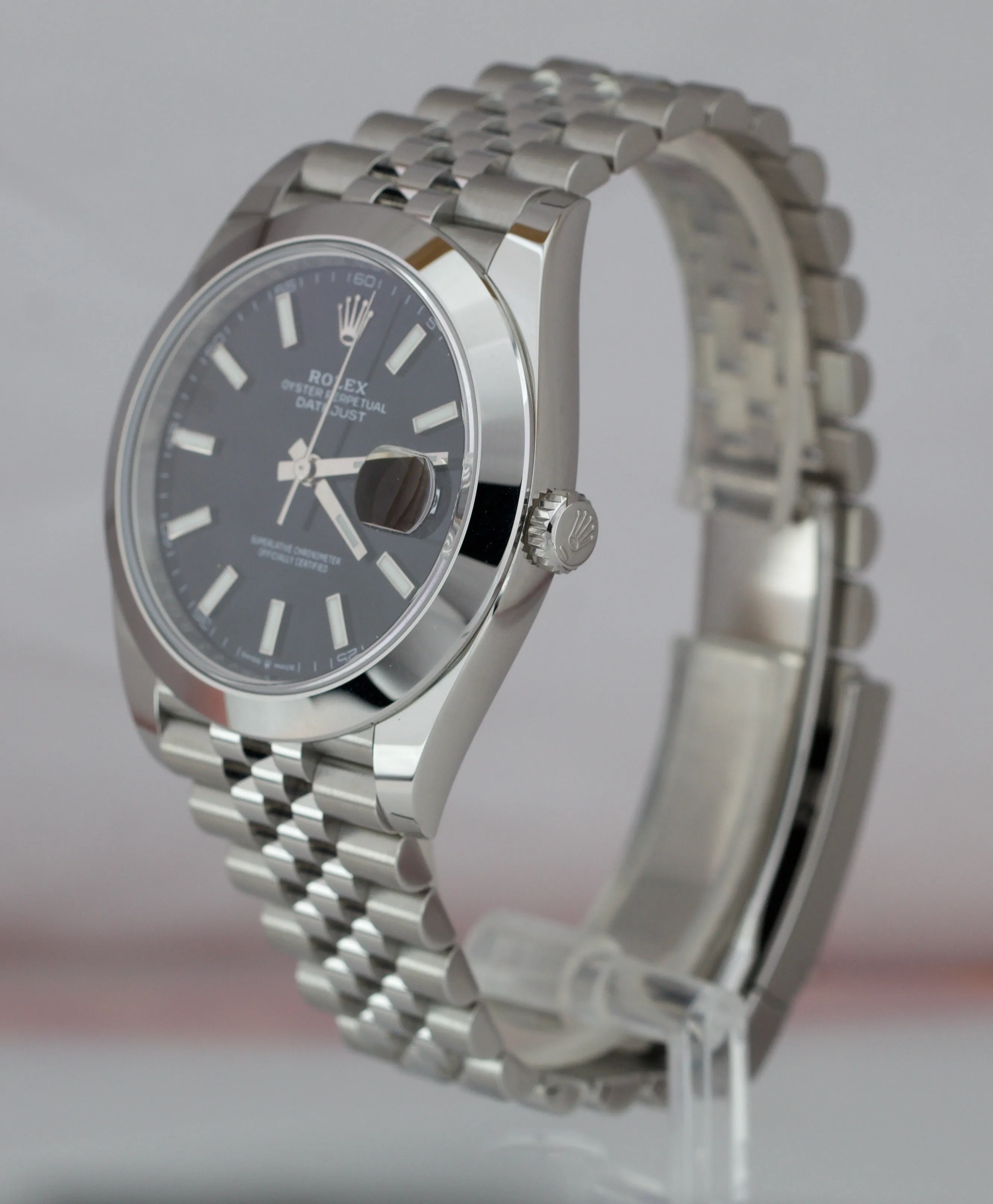 NEW 2020 Rolex DateJust 41mm BLACK Stick JUBILEE Stainless Steel Watch 126300