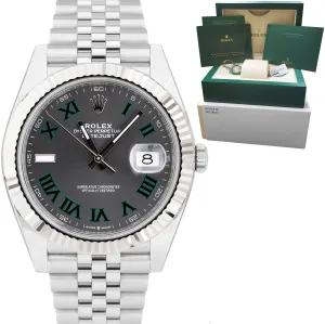NEW APRIL 2022 Rolex DateJust 41 Wimbledon Fluted Stainless Watch Jubilee 126334