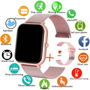 New Smart Watch Women Bluetooth Call Watch Fitness Tracker Waterproof Sport Smart Clock Fashion Ladies Men Smartwatch Woman