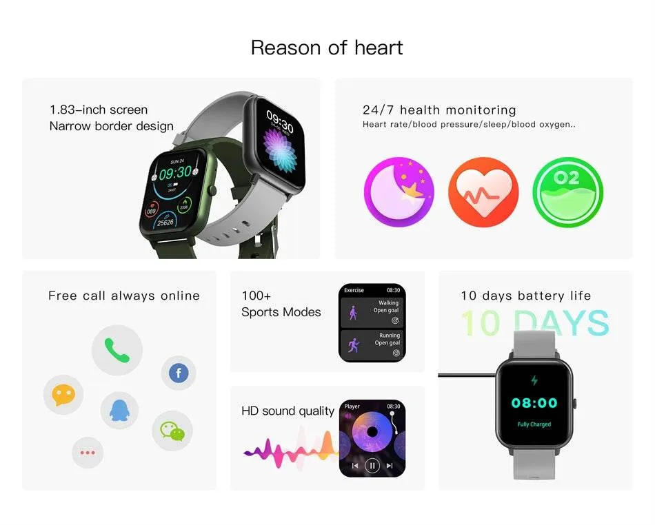 New Smart Watch Women Bluetooth Call Watch Fitness Tracker Waterproof Sport Smart Clock Fashion Ladies Men Smartwatch Woman