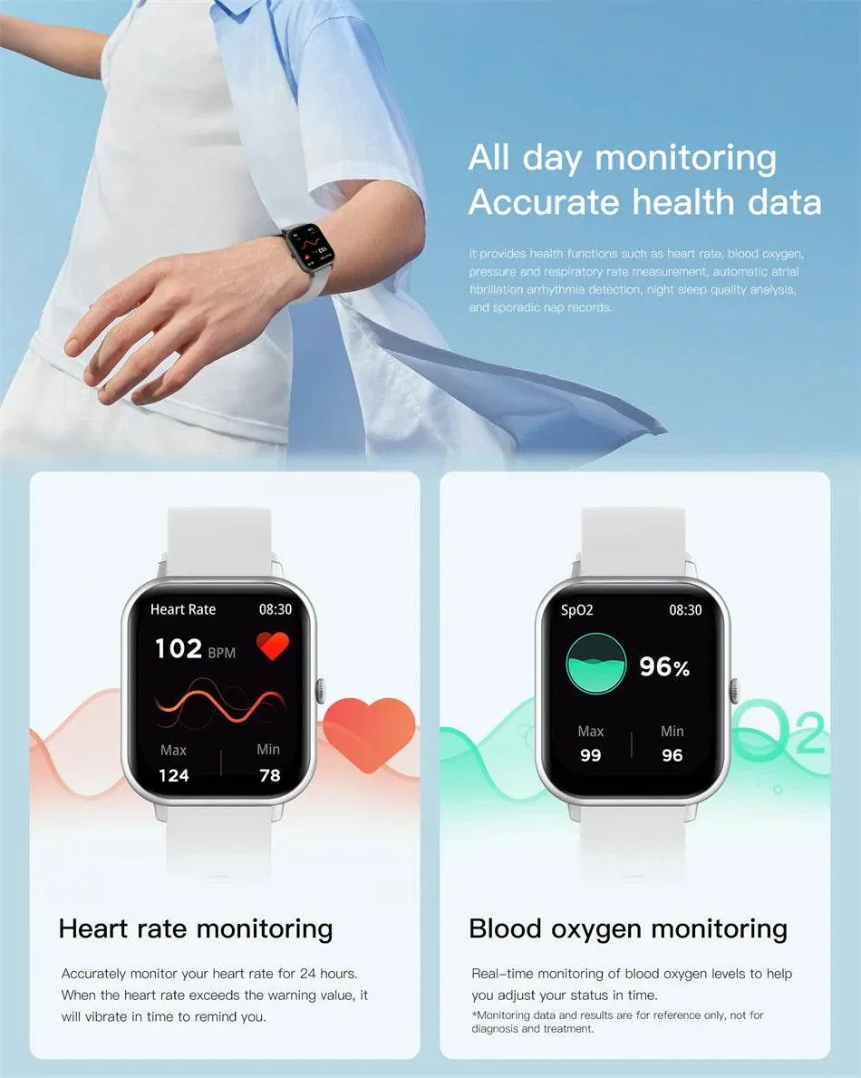 New Smart Watch Women Bluetooth Call Watch Fitness Tracker Waterproof Sport Smart Clock Fashion Ladies Men Smartwatch Woman