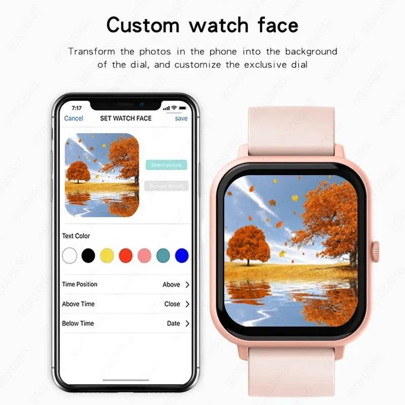 New Smart Watch Women Bluetooth Call Watch Fitness Tracker Waterproof Sport Smart Clock Fashion Ladies Men Smartwatch Woman