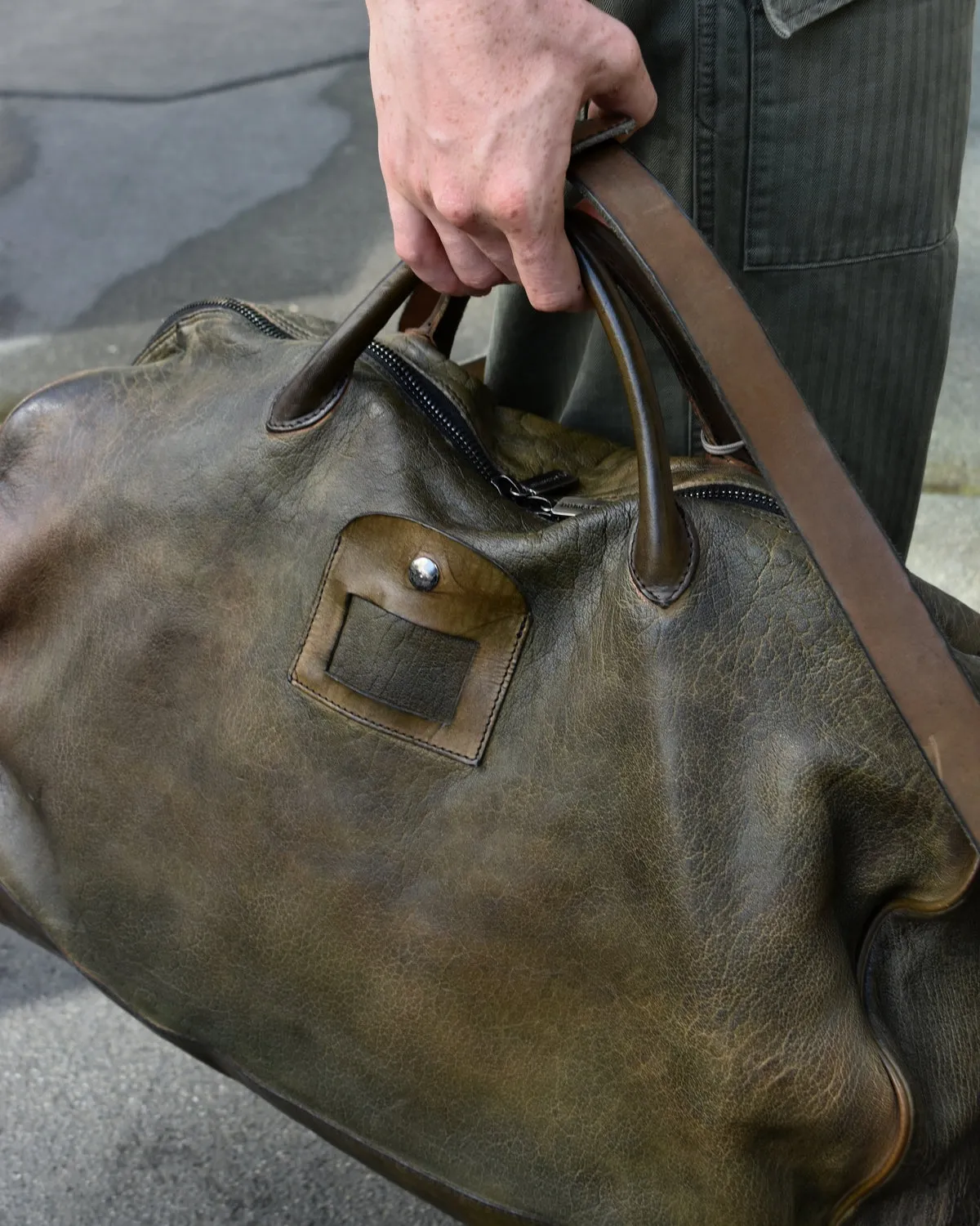 Numero 10 Monzeglio Washed Green Duffel Bag