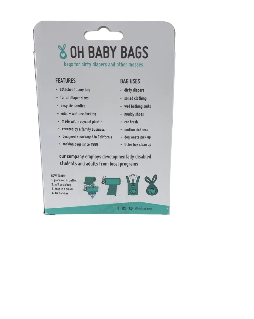 Oh Baby Bags Faux Leather Duffel Gift Box, Black