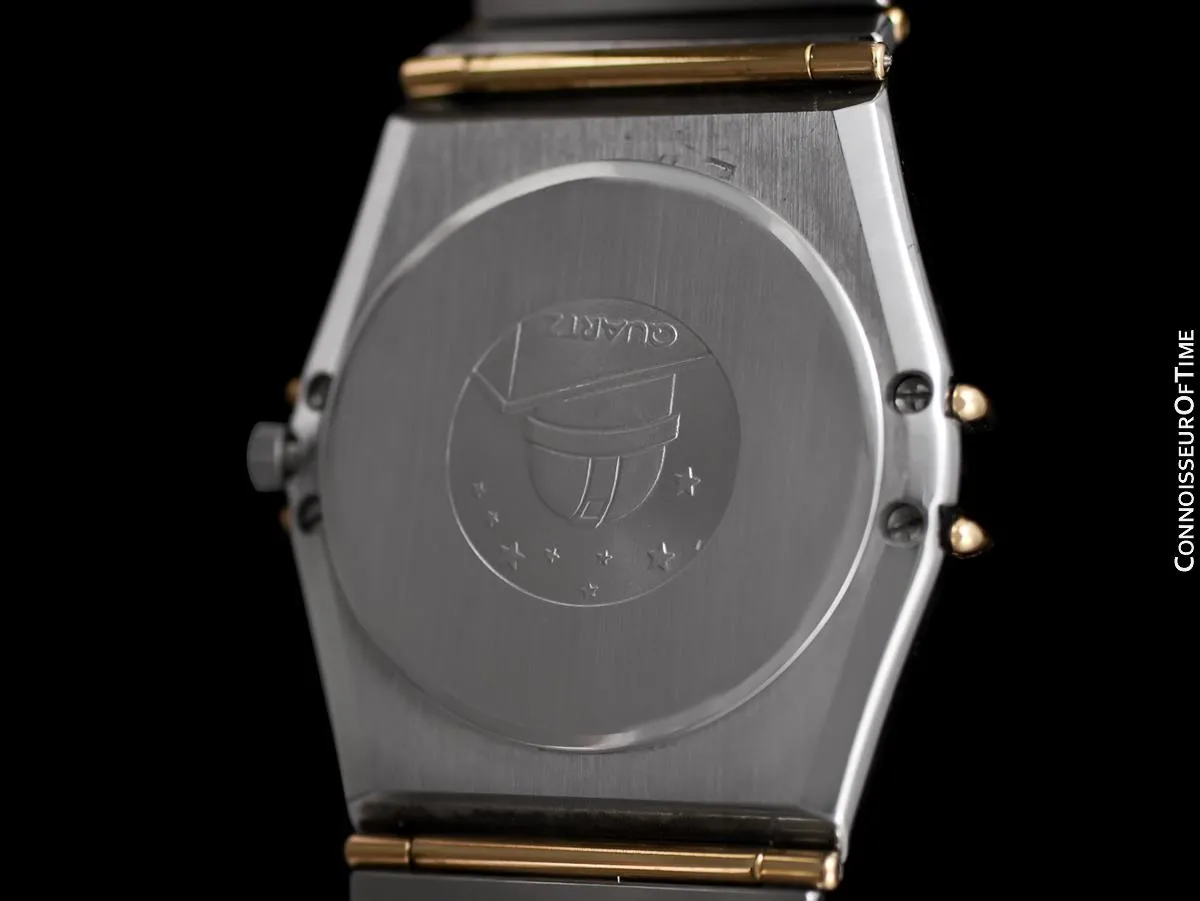 Omega Constellation Manhattan Mens 35mm Watch, Quartz, Day Date - Brushed Stainless Steel & 18K Gold with Omega Factory Diamonds