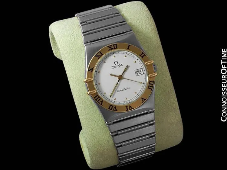 Omega Constellation Mens 35mm Watch, Quartz, Date - Brushed Stainless Steel & 18K Gold
