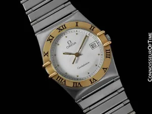 Omega Constellation Mens 35mm Watch, Quartz, Date - Brushed Stainless Steel & 18K Gold