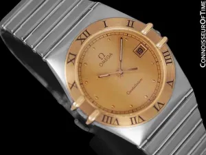 Omega Constellation Mens 35mm Watch, Quartz, Date - Brushed Stainless Steel & 18K Gold