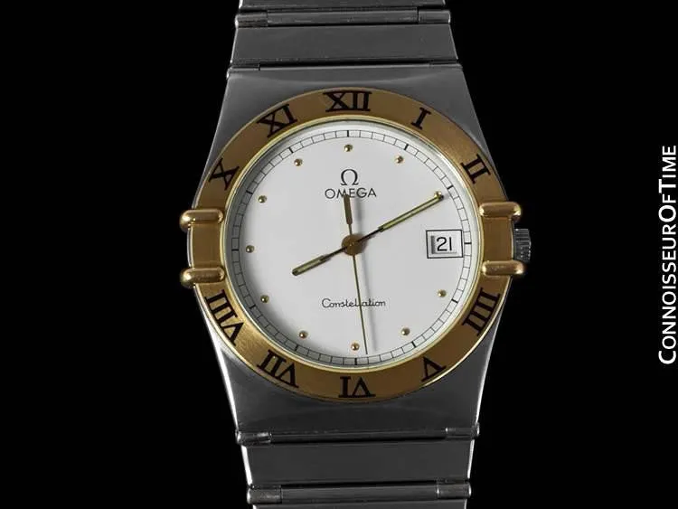 Omega Constellation Mens 35mm Watch, Quartz, Date - Brushed Stainless Steel & 18K Gold