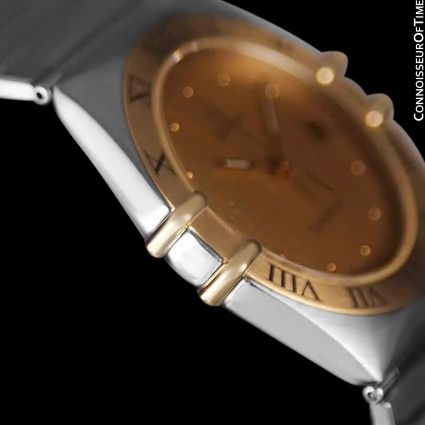 Omega Constellation Mens 35mm Watch, Quartz, Date - Brushed Stainless Steel & 18K Gold