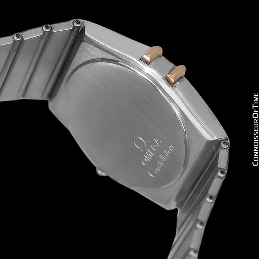 Omega Constellation Mens 35mm Watch, Quartz, Date - Brushed Stainless Steel and 18K Gold