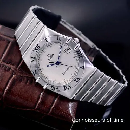 Omega Constellation Mens Bracelet Watch, Quartz, Date, 35mm - Brushed Stainless Steel