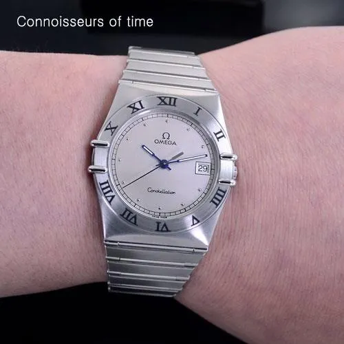 Omega Constellation Mens Bracelet Watch, Quartz, Date, 35mm - Brushed Stainless Steel