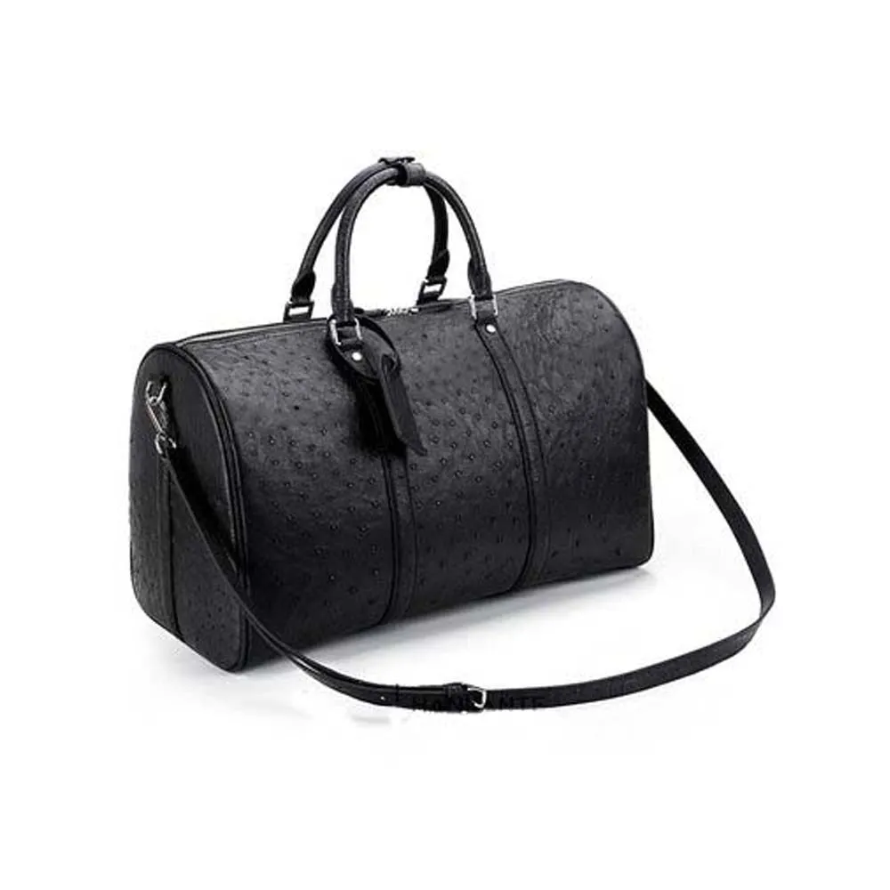 Ostrich Leather Travel Bag