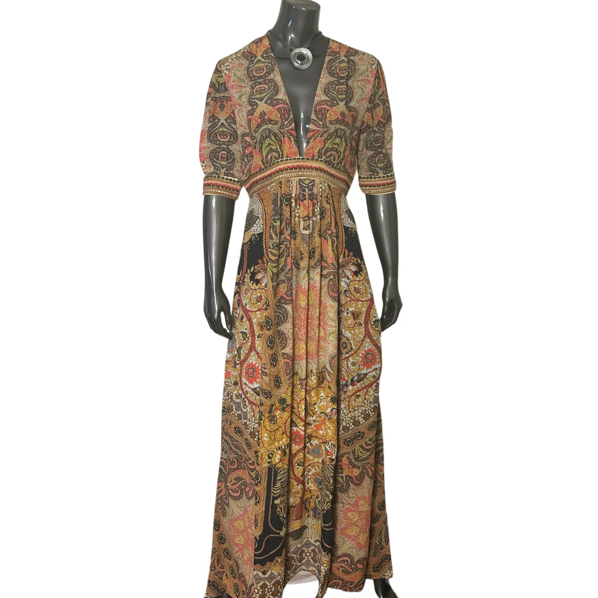 Paisley V-Neck Tunic Dress - Shelly