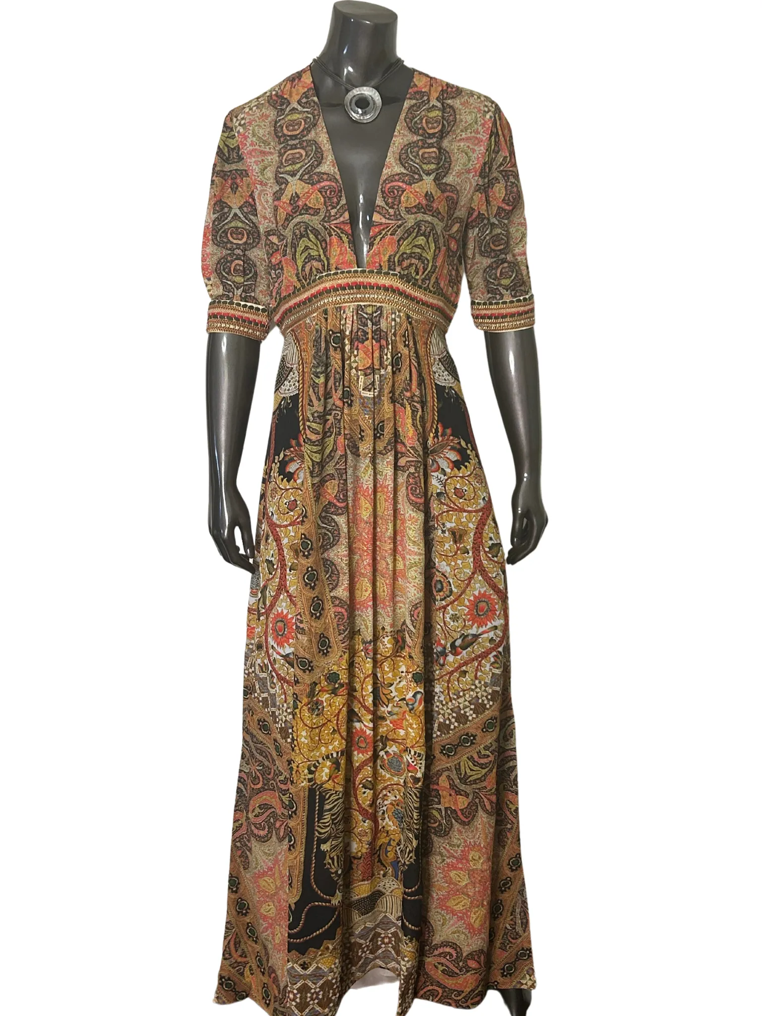 Paisley V-Neck Tunic Dress - Shelly