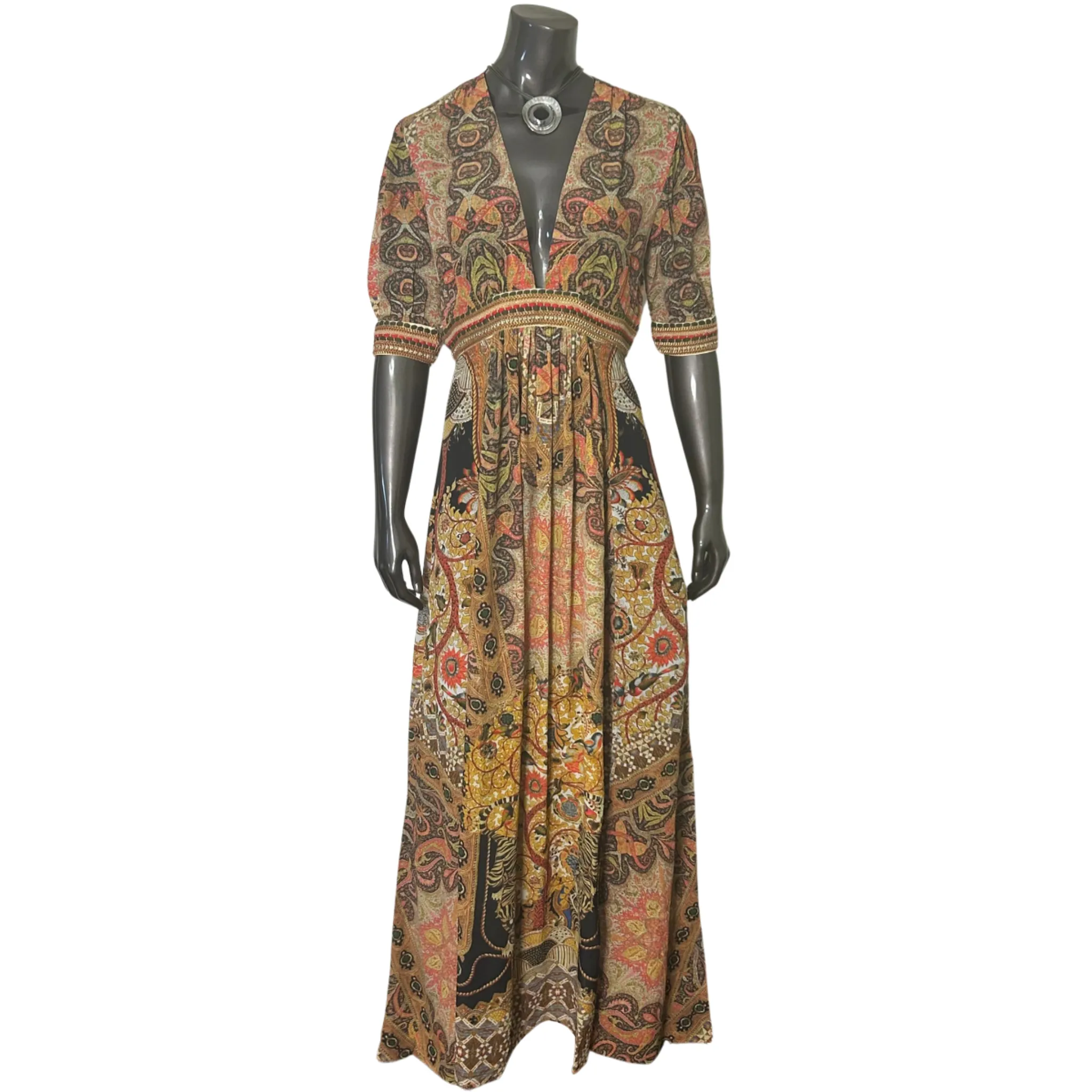 Paisley V-Neck Tunic Dress - Shelly