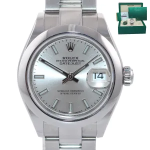 PAPERS 2018 MINT Ladies Rolex DateJust 26mm Silver Stick 279160 Steel Watch Box