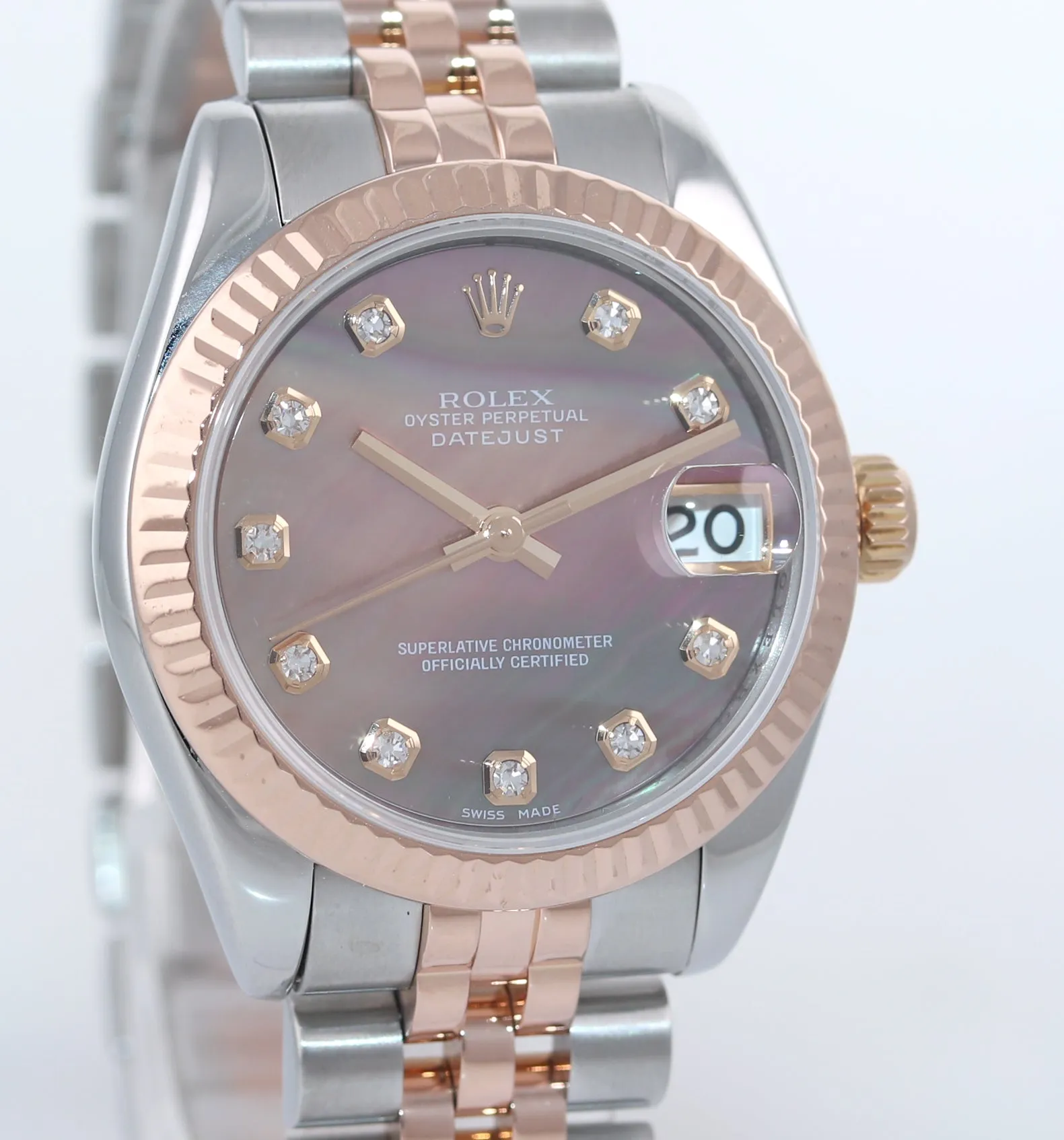 PAPERS Ladies Rolex DateJust 31 178271 Rose MOP Diamond Jubilee 31mm Watch Box