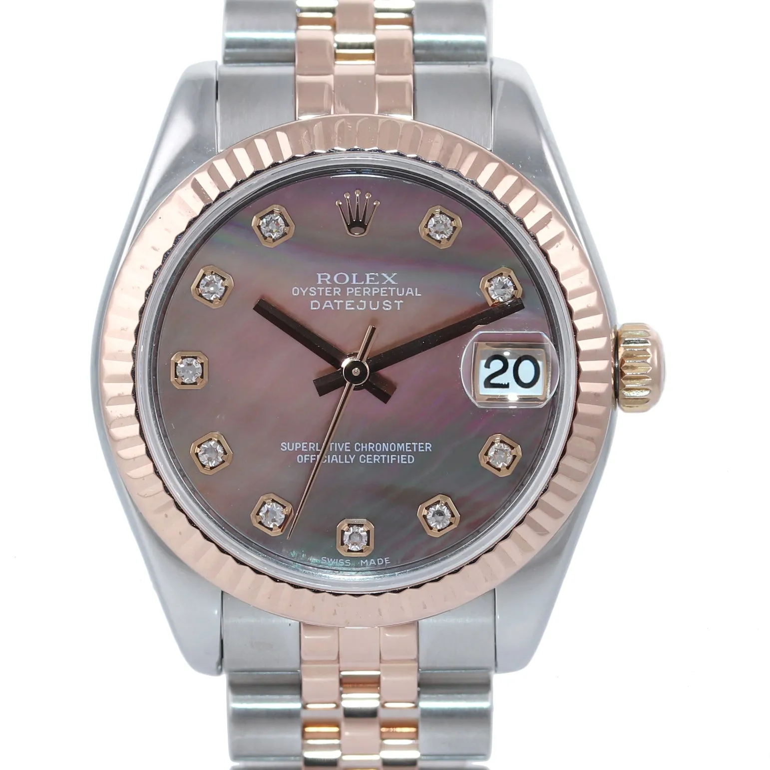 PAPERS Ladies Rolex DateJust 31 178271 Rose MOP Diamond Jubilee 31mm Watch Box