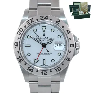 PAPERS UNPOLISHED 3186 WHITE Rolex Explorer II 16570 Stainless Steel 40mm Watch