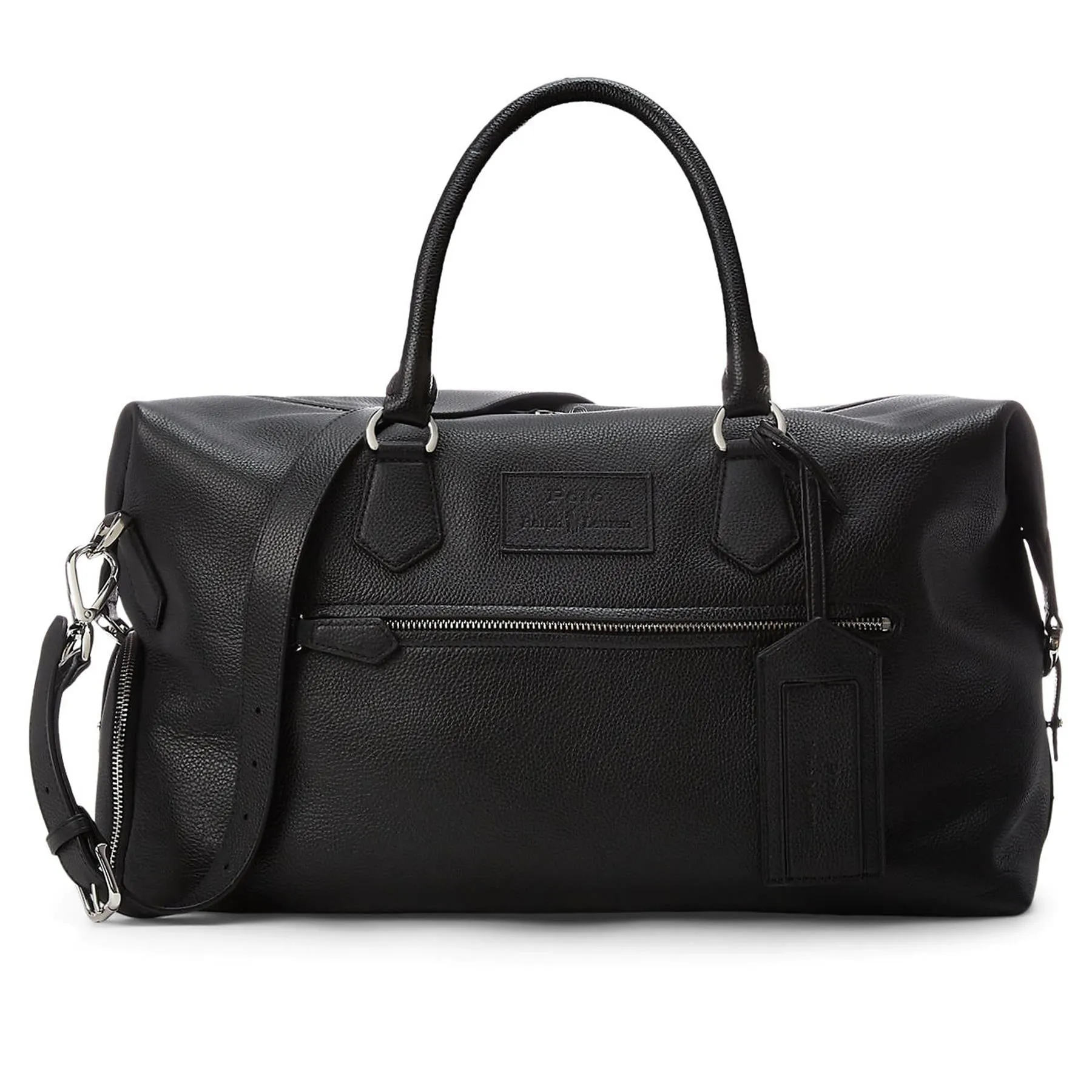 Pebble Leather Duffle Bag Black