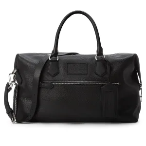 Pebble Leather Duffle Bag Black