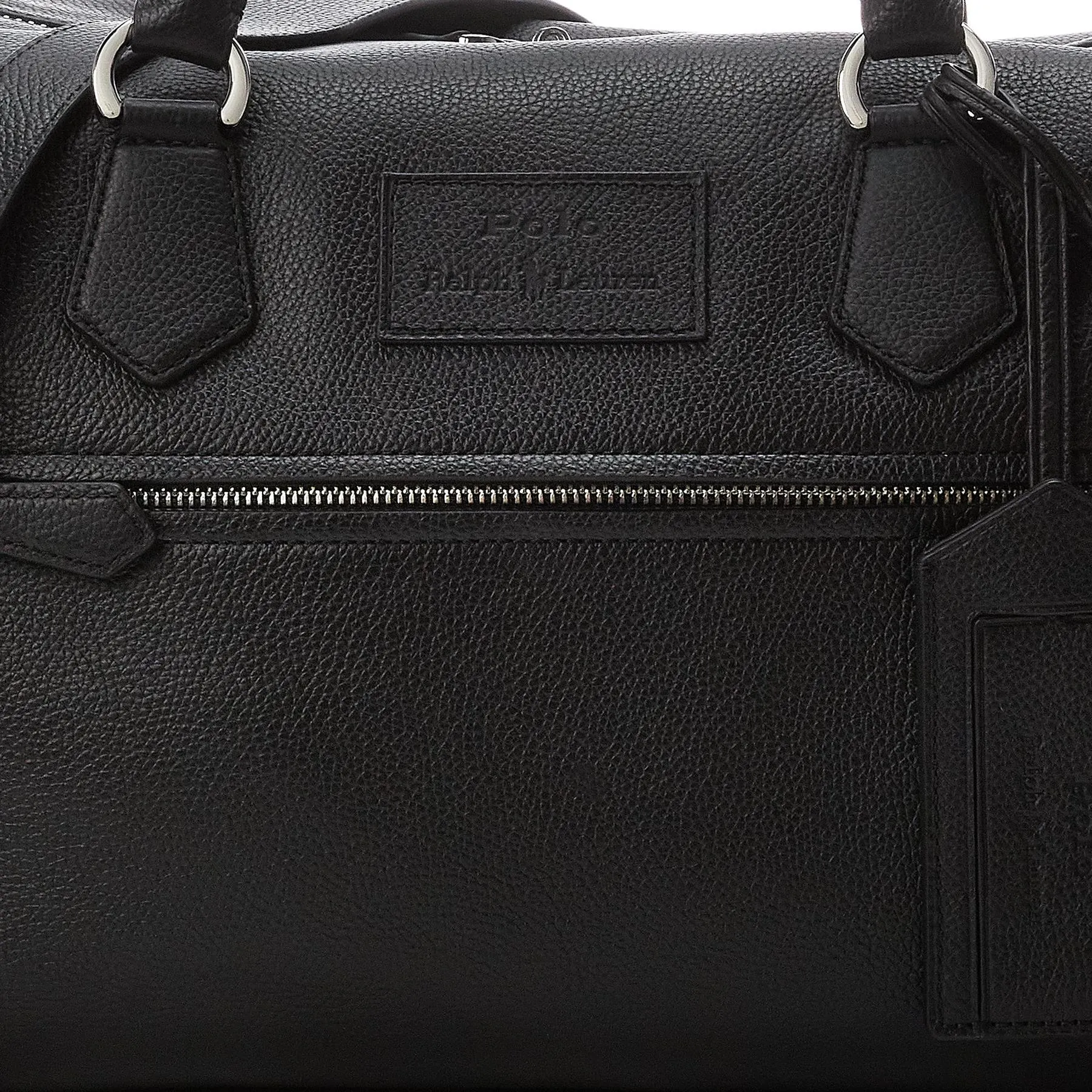Pebble Leather Duffle Bag Black