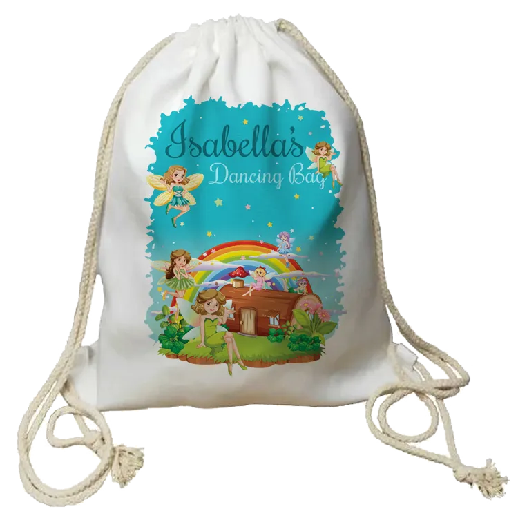 Personalised Fairy Cartoon Drawstring Bag