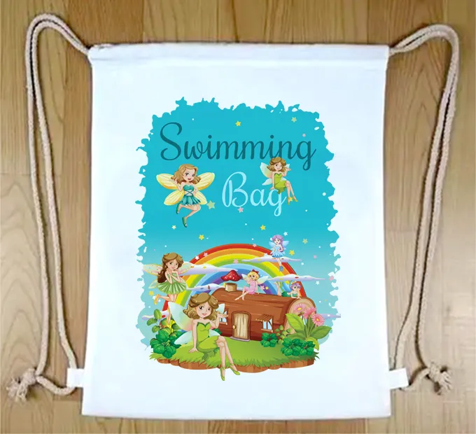 Personalised Fairy Cartoon Drawstring Bag