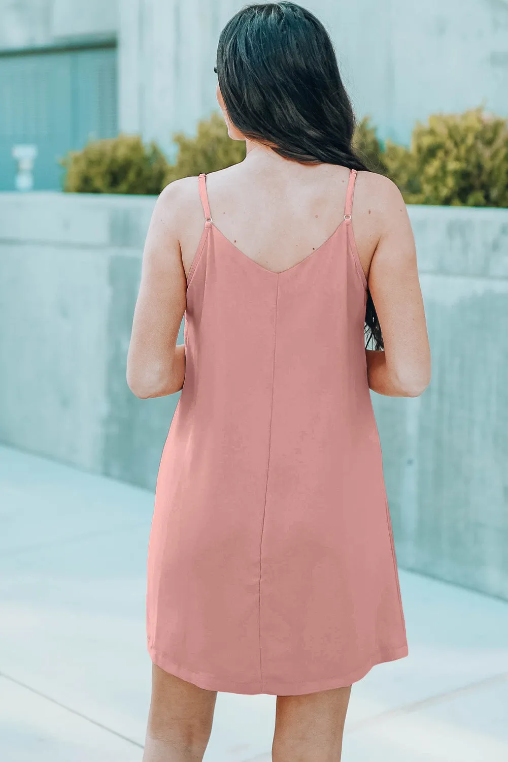 Pink Buttoned Slip Dress