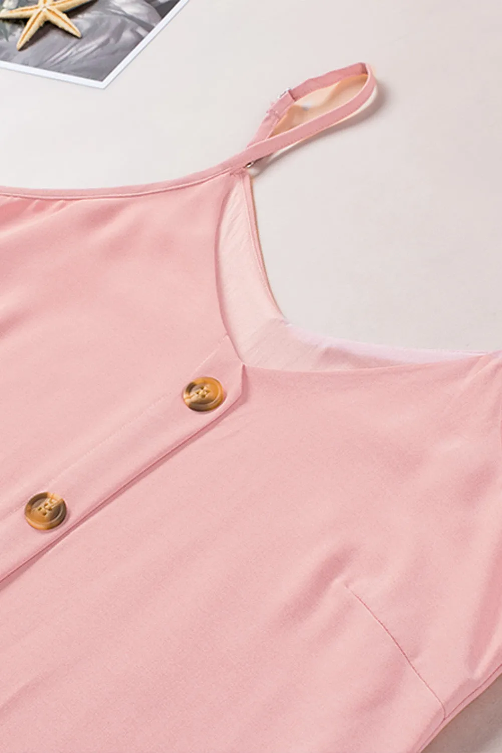 Pink Buttoned Slip Dress