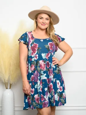 PLUS SIZE SHORT SLEEVE TUNIC MINI DRESS