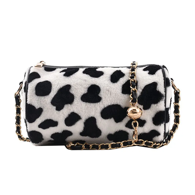Plush Flower Checkerboard Duffel Bag