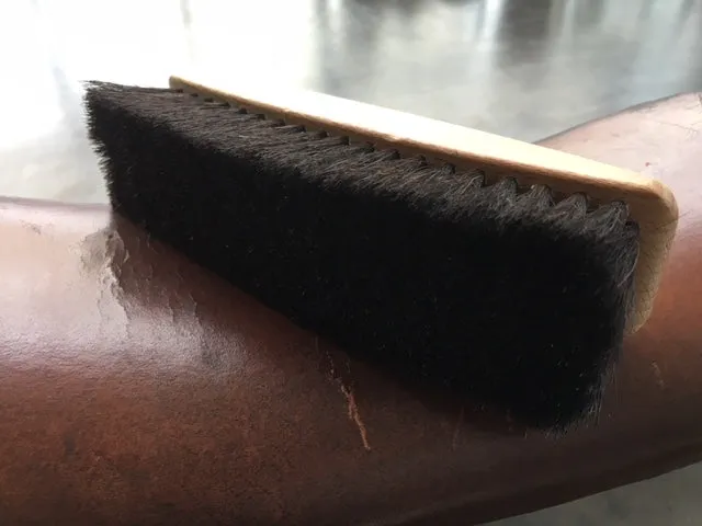 polishing brush for smooth leather surfaces
