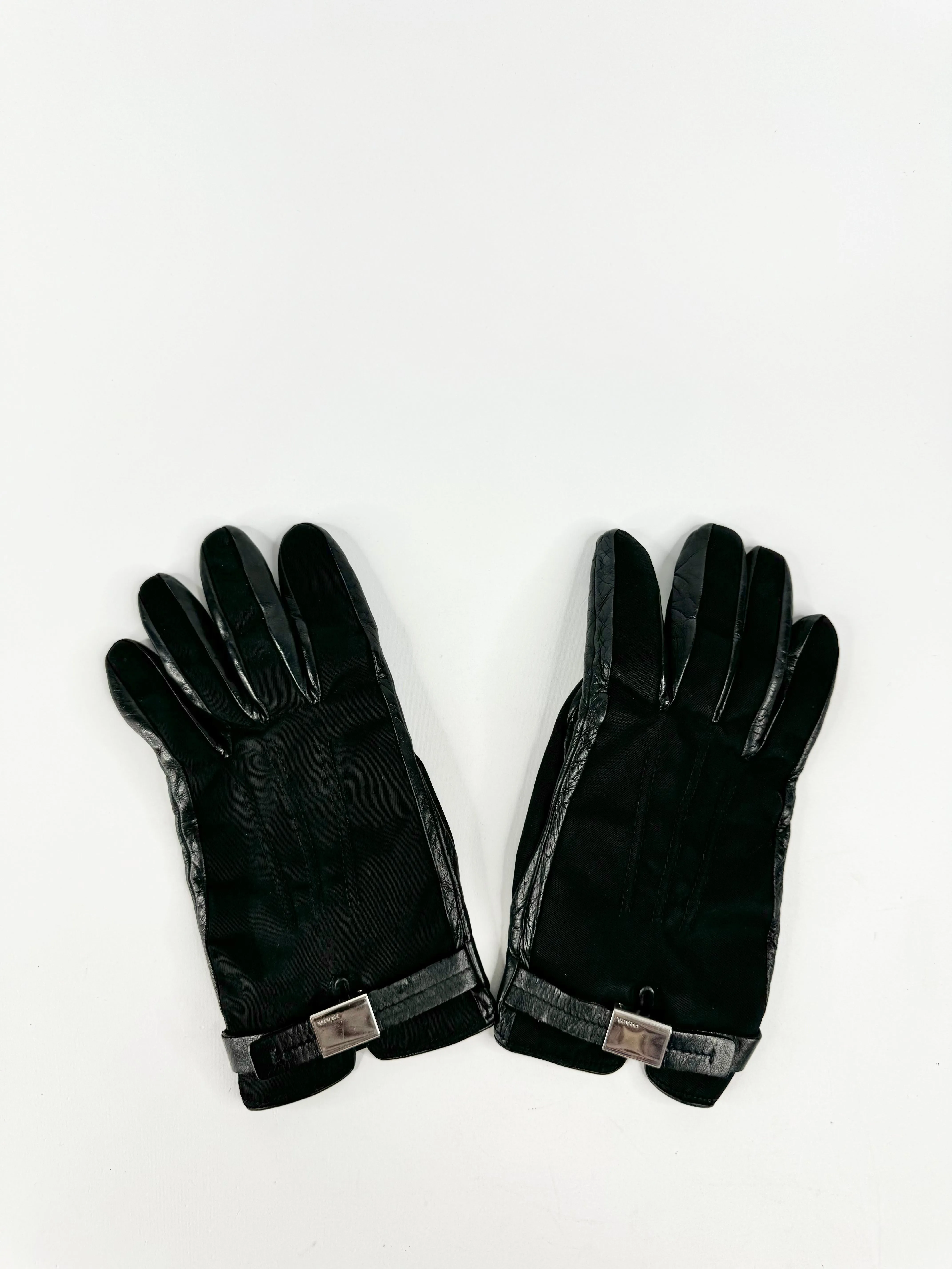 Prada Black Leather Gloves
