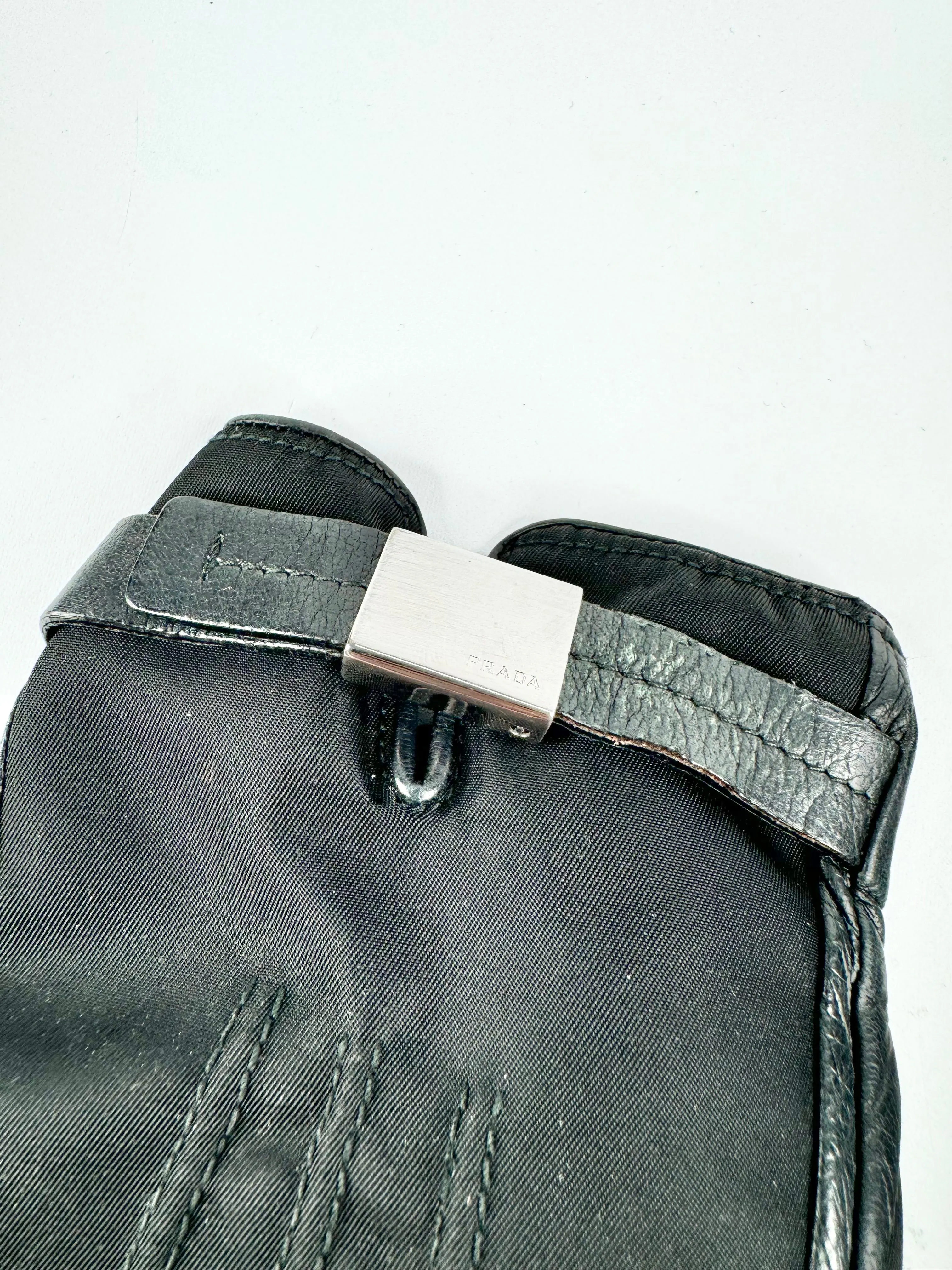 Prada Black Leather Gloves