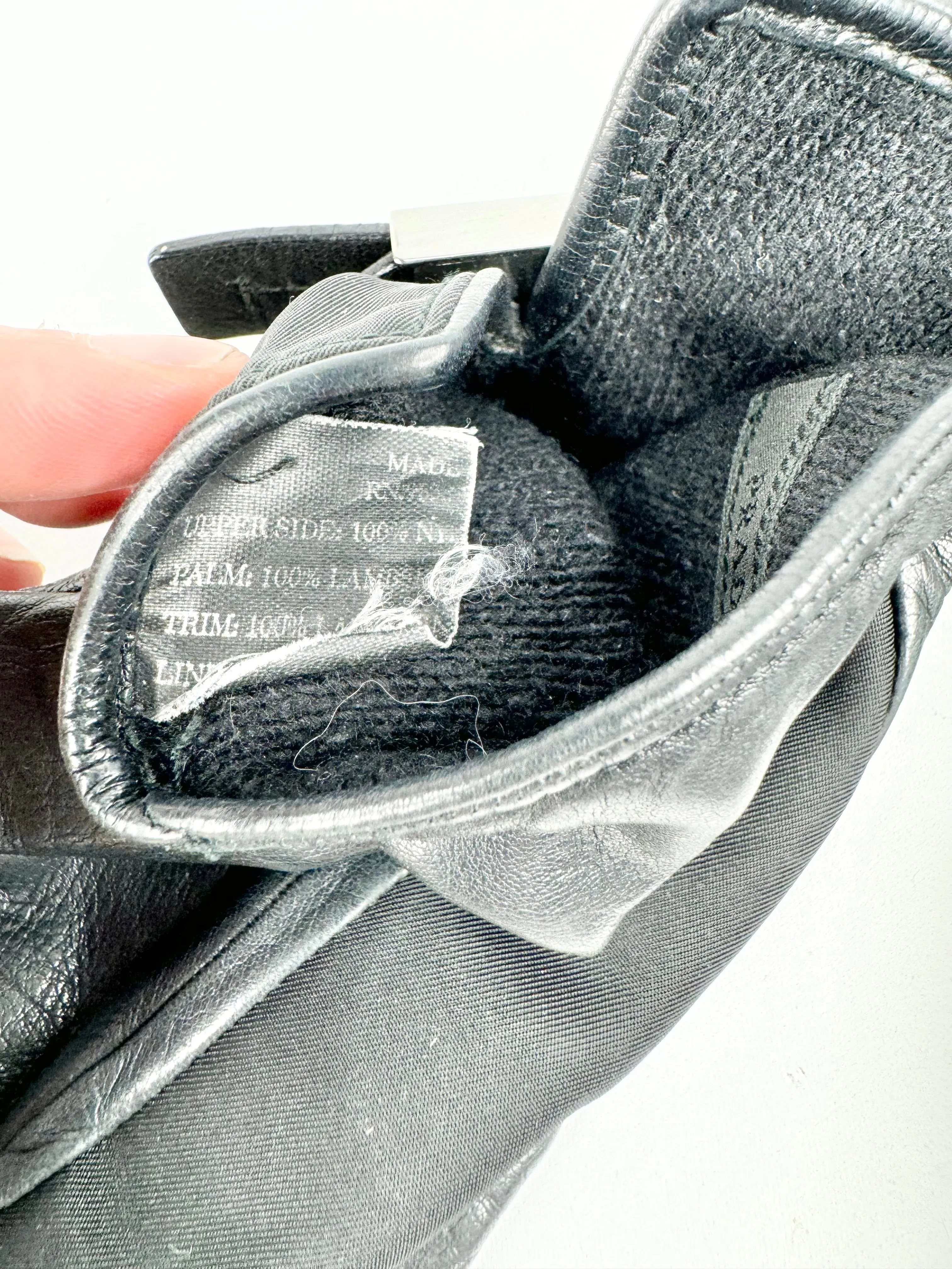 Prada Black Leather Gloves