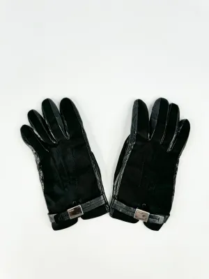 Prada Black Leather Gloves