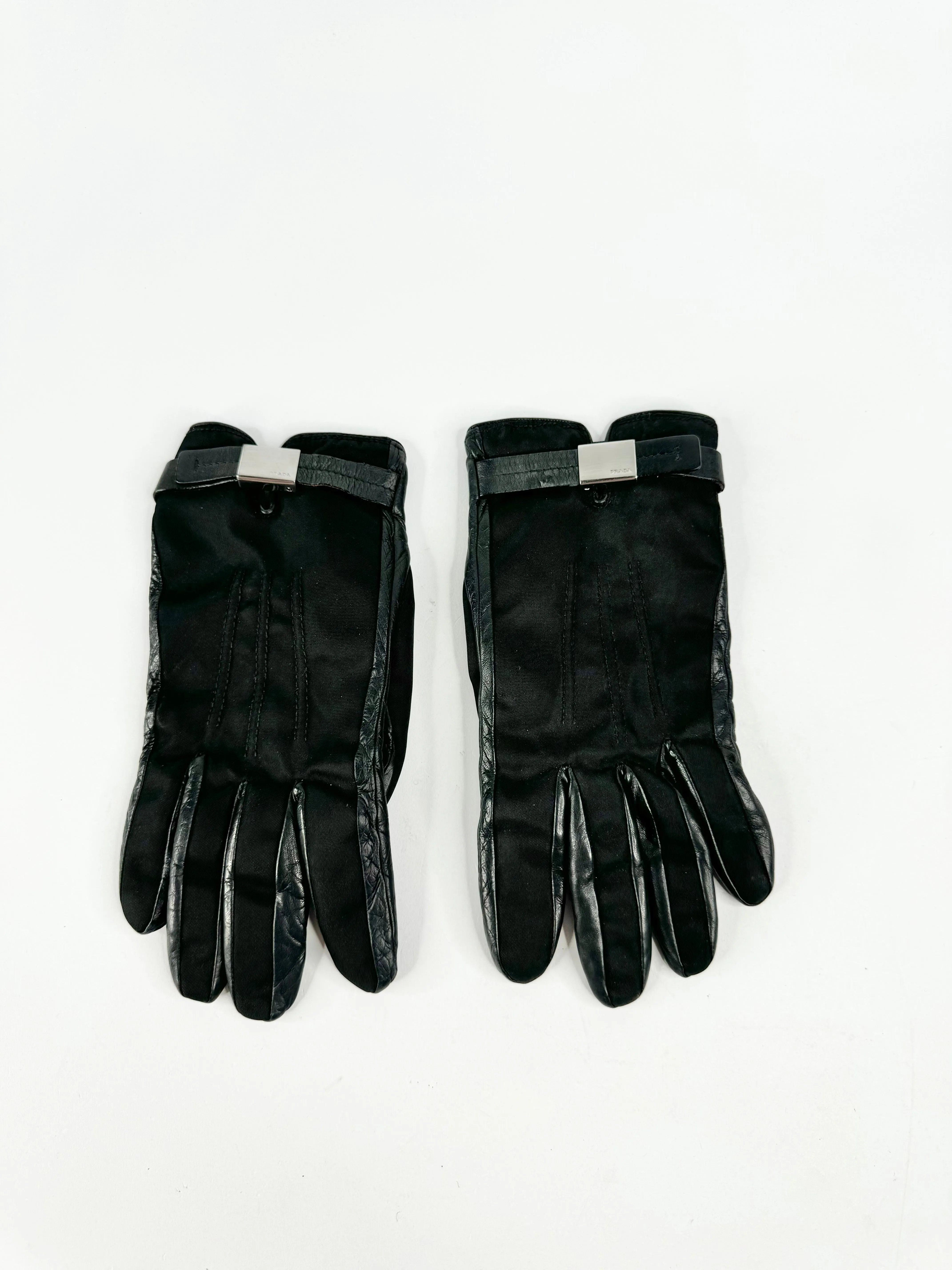 Prada Black Leather Gloves