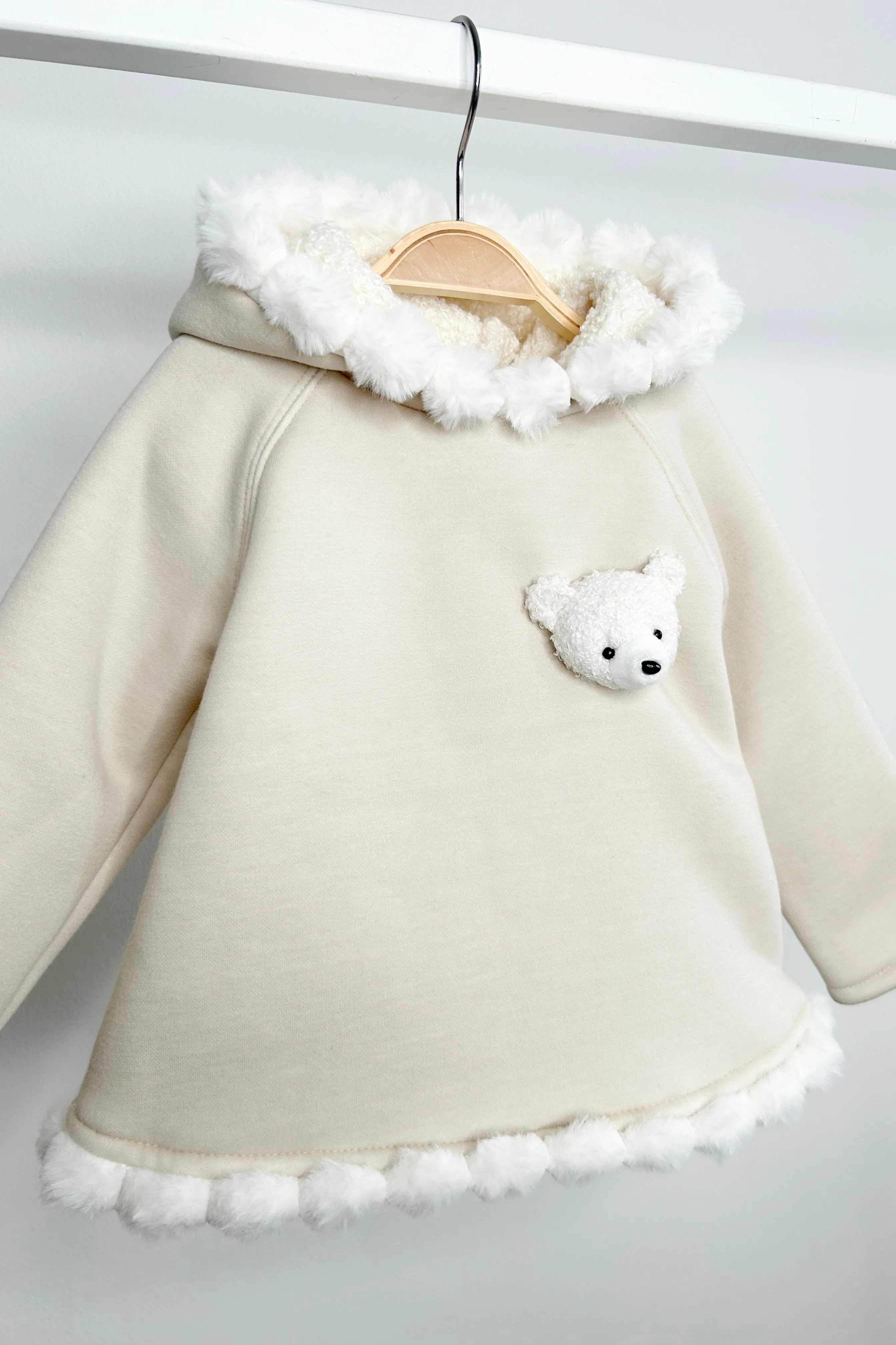 "Elina" Stone Pom Pom Teddy Hoodie Tunic