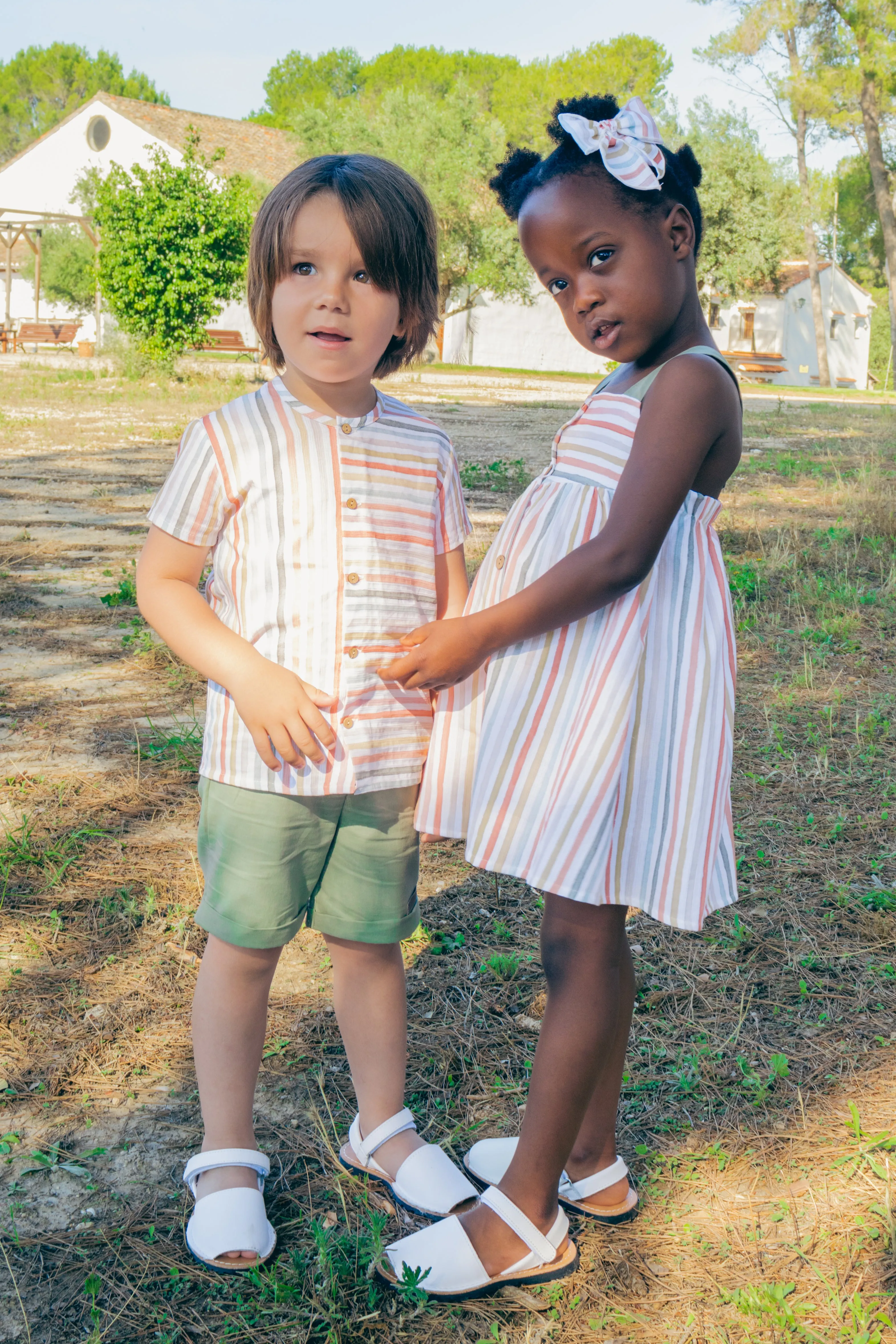 "Harper" Orange Striped Dress