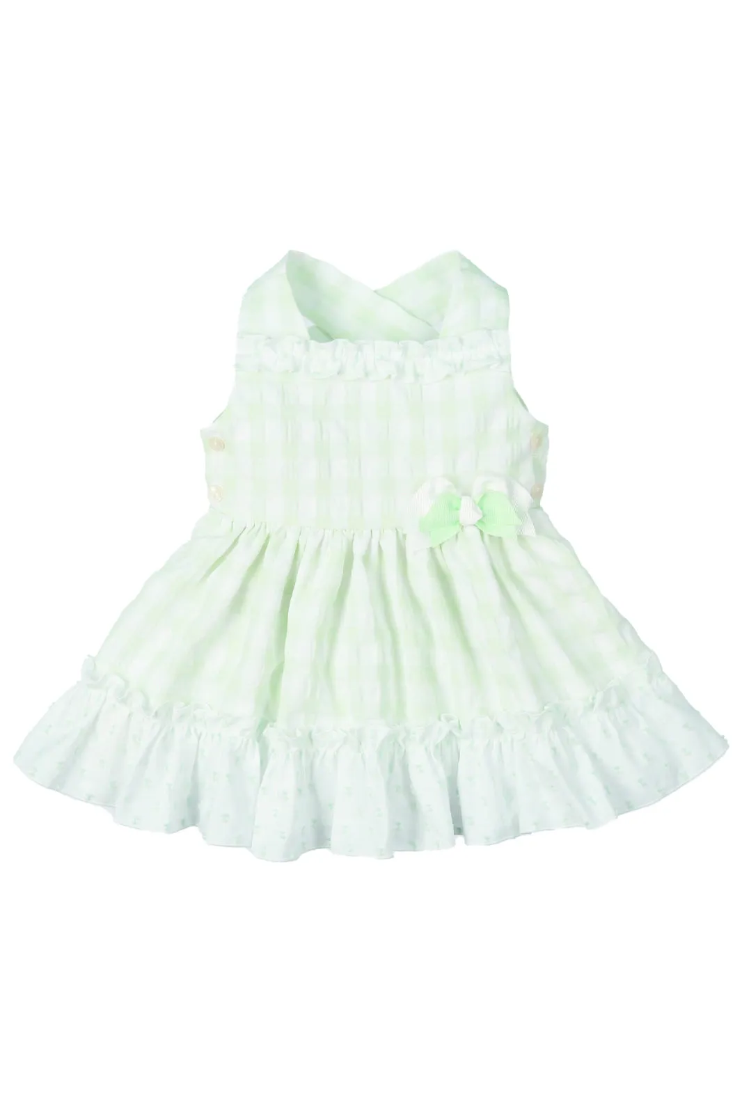 "Joselyn" Pale Green Gingham Dress