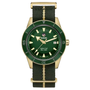 RADO Captain Cook Bronze 42mm Green Dial NATO Strap Men's Watch R32504317