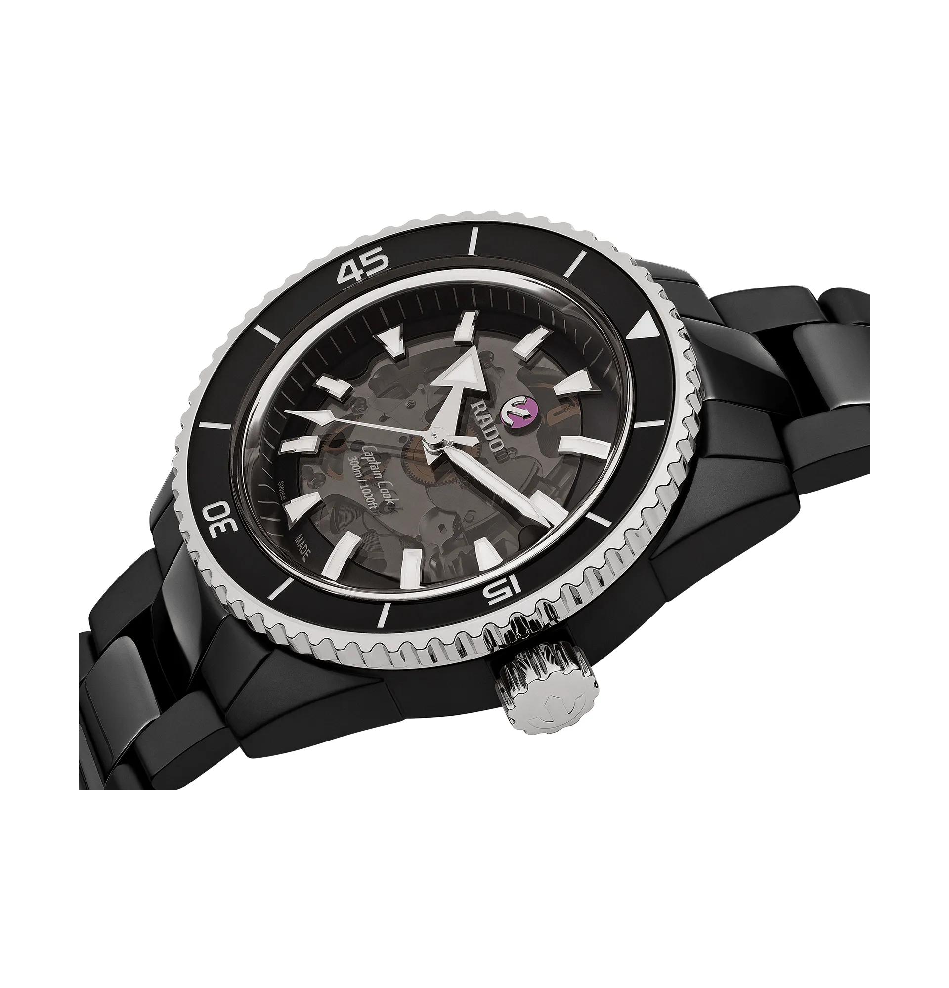 RADO Captain Cook High-Tech Ceramic 43mm Black Ceramic Strap Men's Watch R32127152