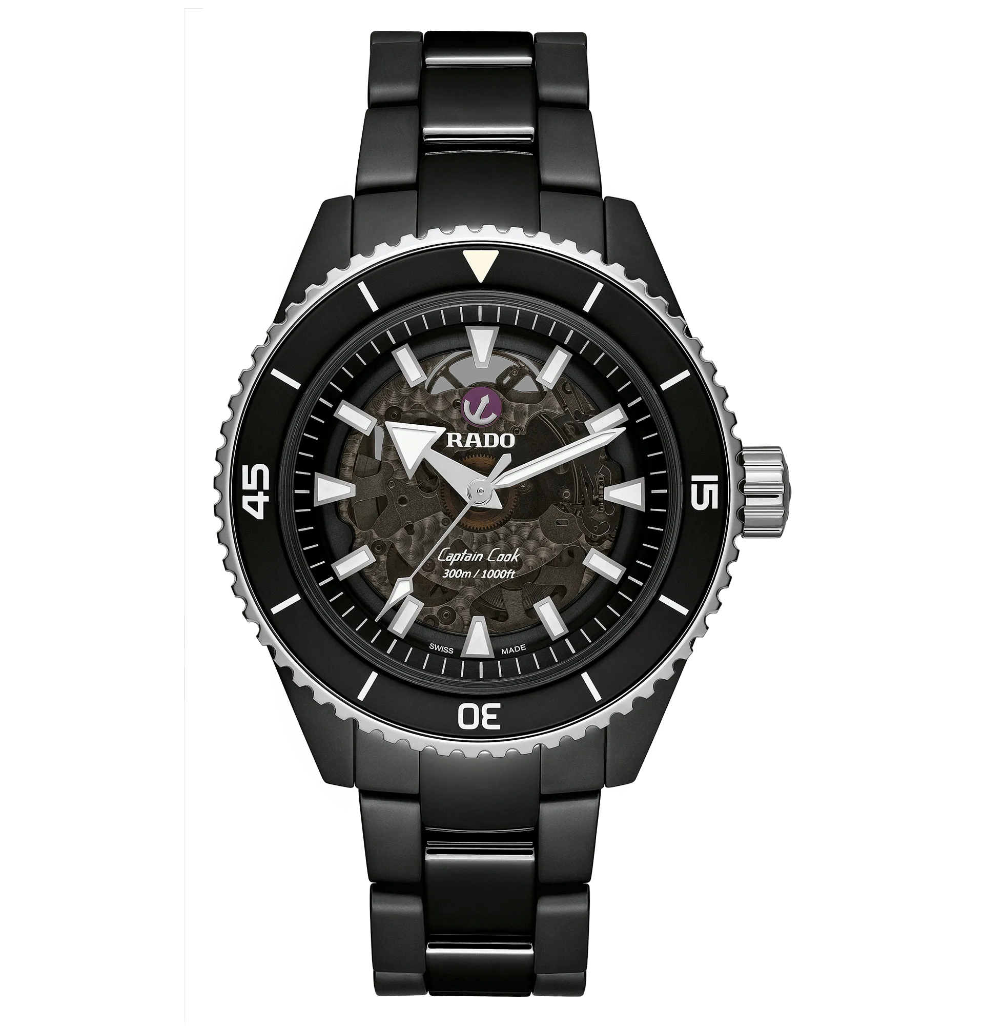 RADO Captain Cook High-Tech Ceramic 43mm Black Ceramic Strap Men's Watch R32127152