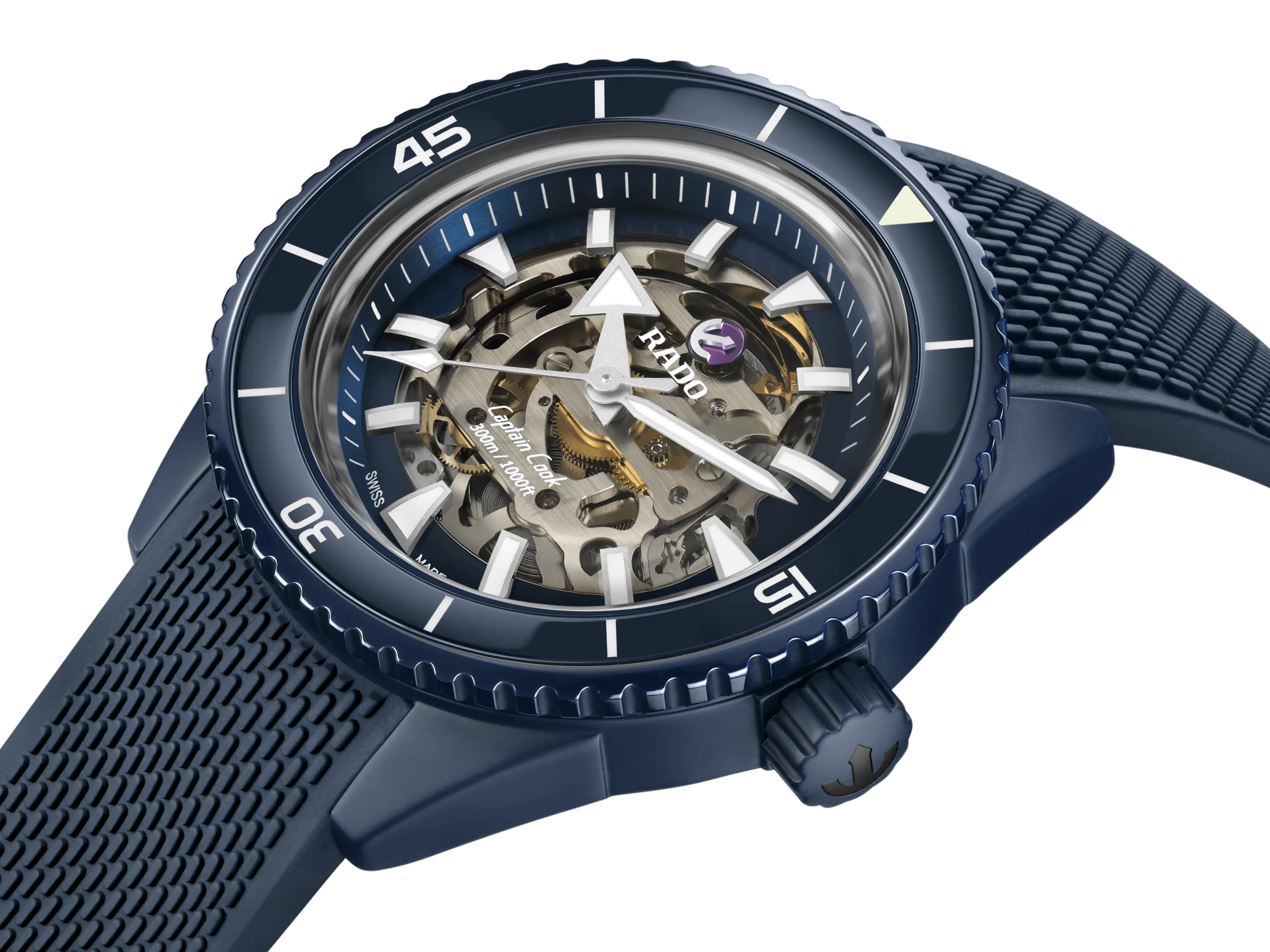 RADO Captain Cook Matte Navy Blue High-Tech Ceramic 43mm Men's Watch R32153209