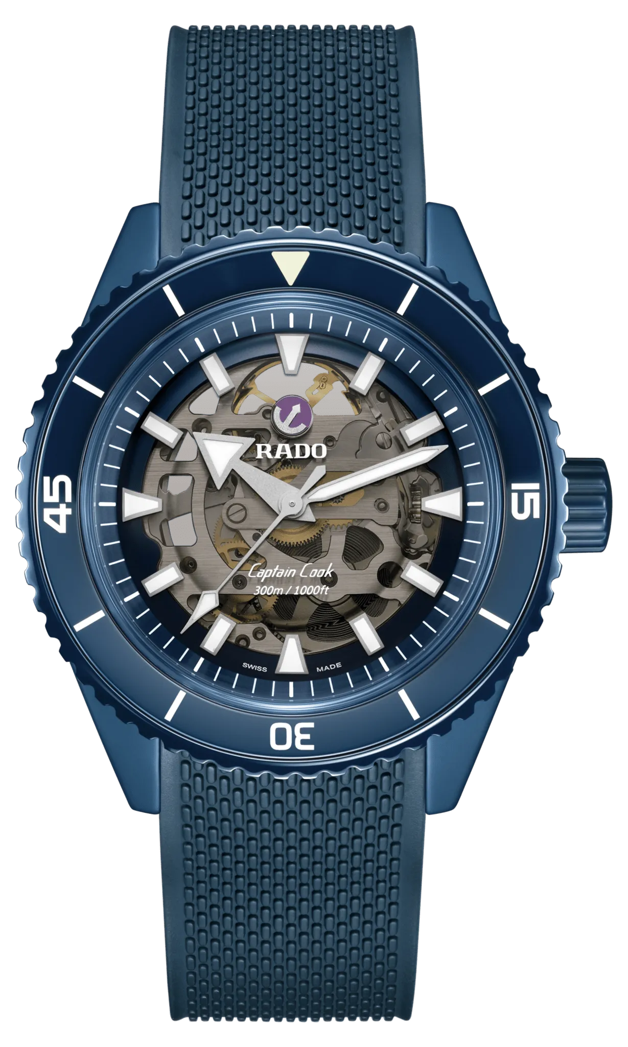 RADO Captain Cook Matte Navy Blue High-Tech Ceramic 43mm Men's Watch R32153209