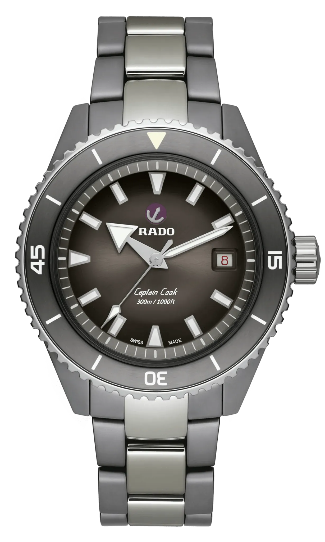 RADO Captain Cook Plasma High-Tech Ceramic Diver 43mm Grey Dial Men's Watch R32144102