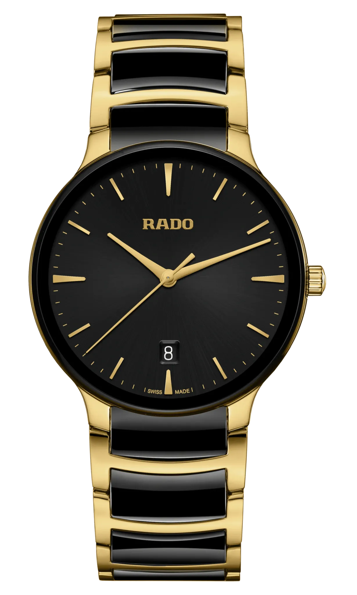 RADO Centrix 39.5mm Gold-Black Ceramic Men's Watch R30022152
